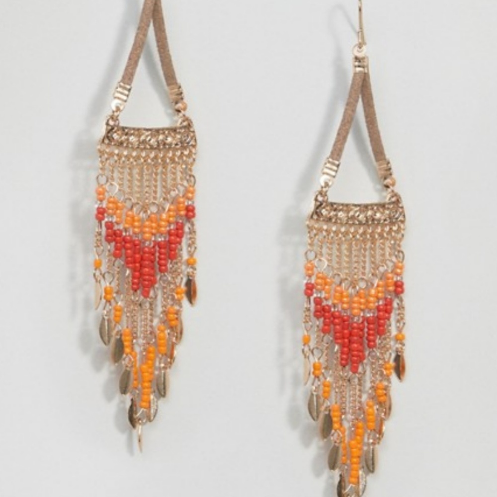 ASOS Statement Colorful Seadbead Drop Earrings